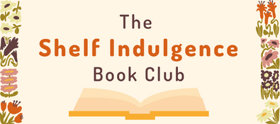 Shelf Indulgence Book Club over open book graphic